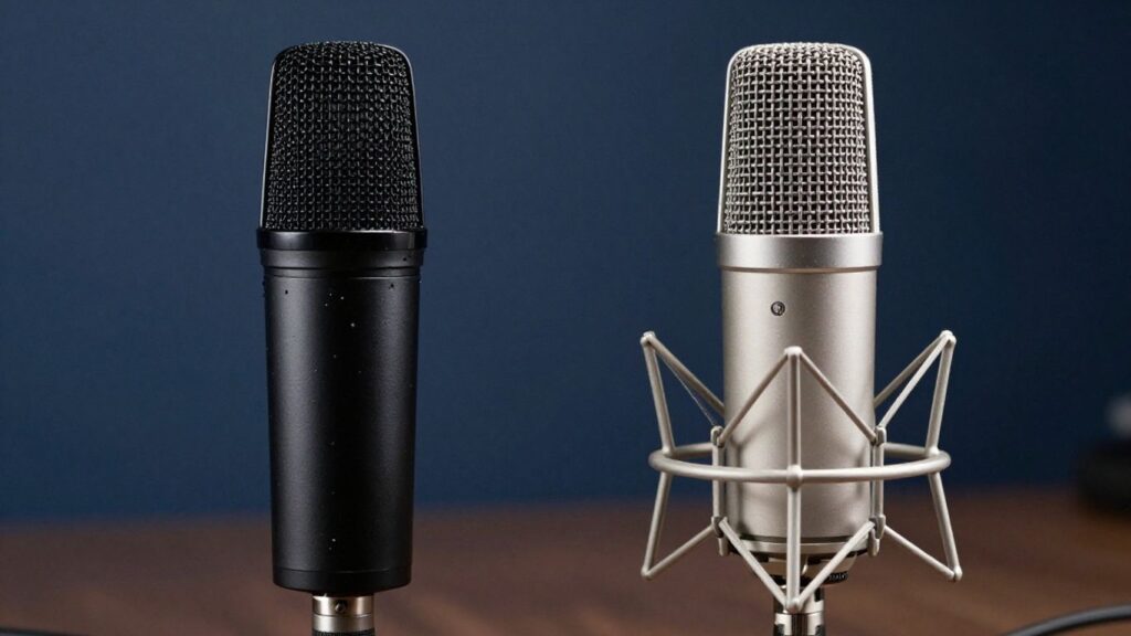 Dynamic and condenser microphones comparison