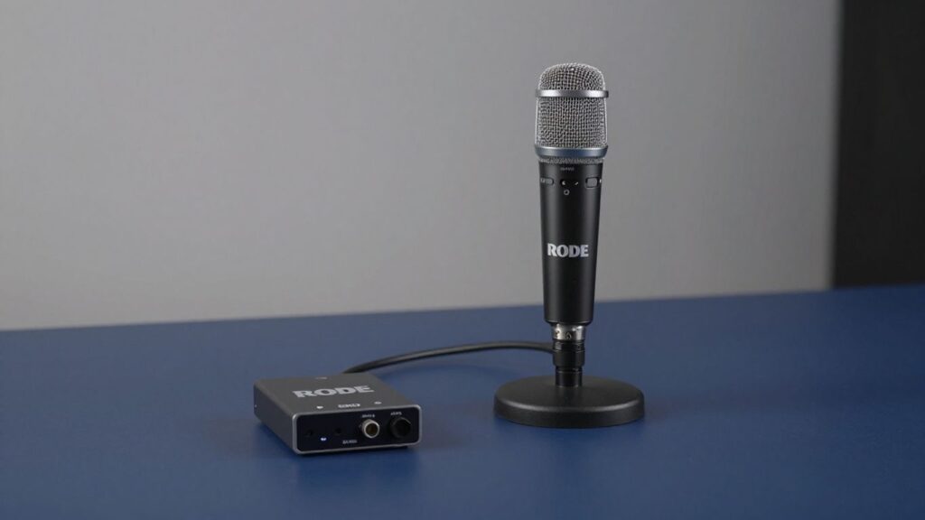 RODE Solo Kit podcasting microphone and audio interface.